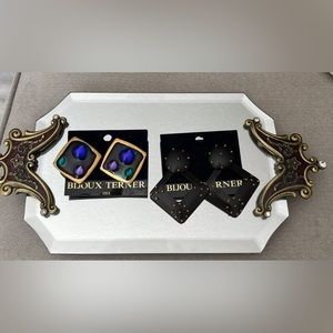 2 pairs big 80s Bijoux Terner earrings.